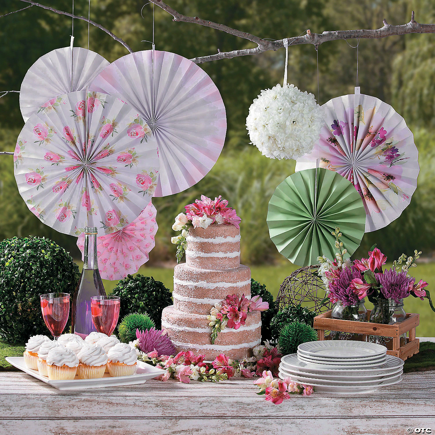 Best Pirce π 10" - 14" Garden Party Printed Hanging Fans - 6 Pc. β€οΈ 2 Best Pirce π 10" - 14" Garden Party Printed Hanging Fans - 6 Pc. β€οΈ - Image 2
