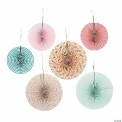Best Pirce βοΈ 10" - 14" Vintage Collection Hanging Paper Fans - 6 Pc. π