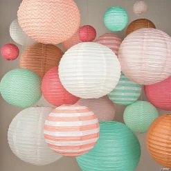 Budget π 12" Solid Color Paper Lanterns - 6 Pc. π 5 Budget π 12" Solid Color Paper Lanterns - 6 Pc. π -Candles & Votives Sales 12 champagne hanging paper lanterns 6 pc 13654781 a02
