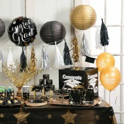 Deals 🛒 12" Solid Color Paper Lanterns - 6 Pc. ❤️ -Candles & Votives Sales 12 gold hanging paper lanterns 6 pc 3 9165 a02