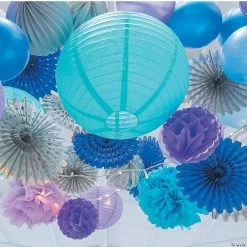 Best deal 🔥 12" Solid Color Paper Lanterns - 6 Pc. 🧨 -Candles & Votives Sales 12 light blue hanging paper lanterns 6 pc 3 9167 a02