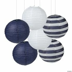 Cheap 🛒 12" Nautical Hanging Paper Lanterns - 6 Pcs. 👏