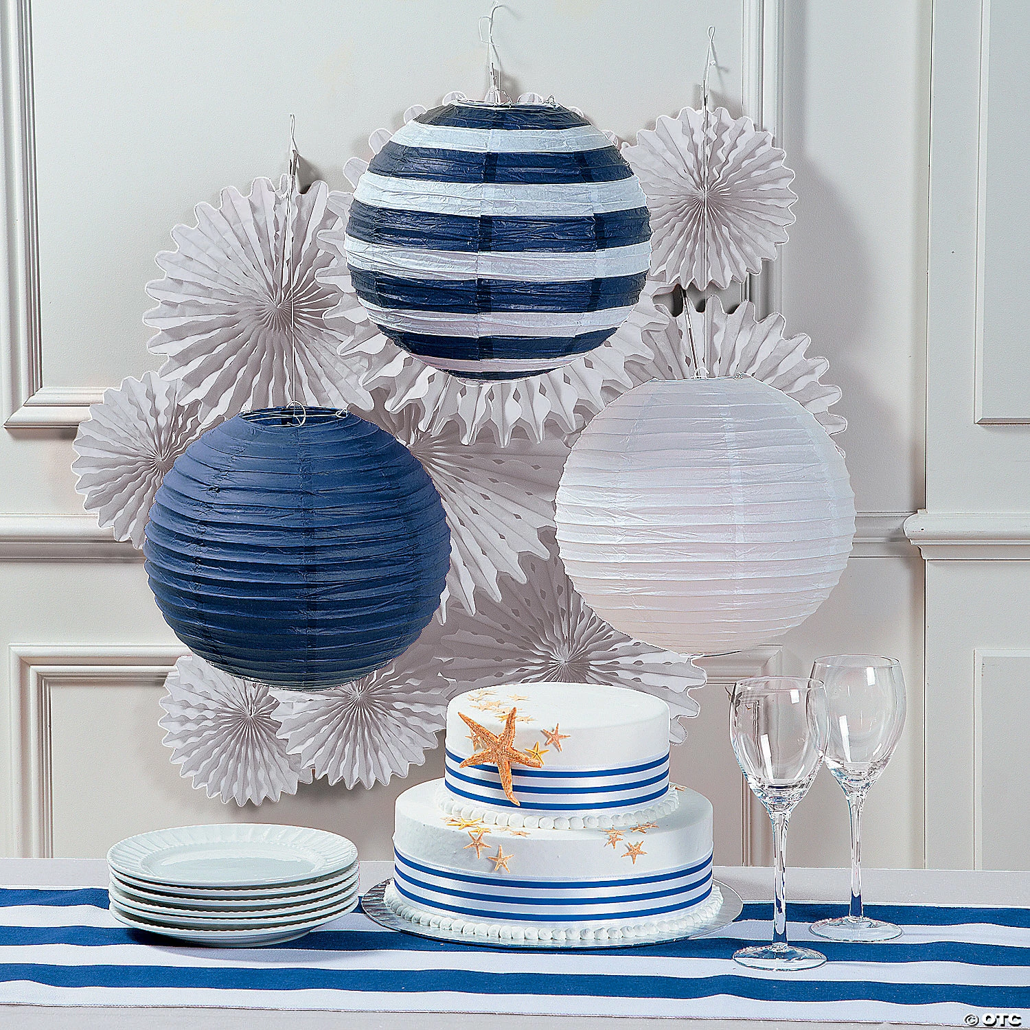 Cheap π 12" Nautical Hanging Paper Lanterns - 6 Pcs. π 2 Cheap π 12" Nautical Hanging Paper Lanterns - 6 Pcs. π - Image 2