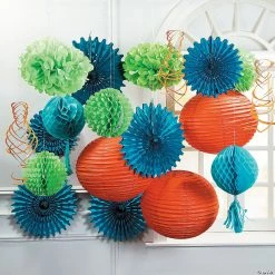 Discount 💯 12" Solid Color Paper Lanterns - 6 Pc. ⭐ -Candles & Votives Sales 12 orange hanging paper lanterns 6 pc 3 8962 a02