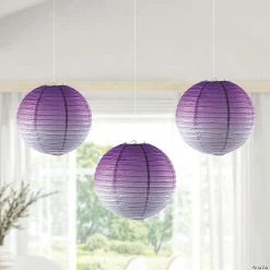 Top 10 ✔️ Ombre Hanging Paper Lanterns - 3 Pc. 🤩 -Candles & Votives Sales 12 purple ombre hanging paper lanterns 3 pc 13902919 a02