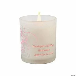 Promo ✔️ Personalized Flourish Wedding Votive Candle Holders - 12 Pc. 💯