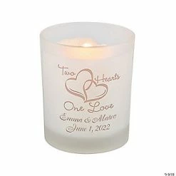 Best Pirce 🛒 Personalized Two Hearts Gold Votive Candle Holders - 12 Pc. ✔️