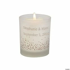 Budget 🌟 Personalized Confetti Dots Wedding Votive Candle Holders - 12 Pc. 🥰