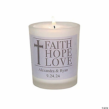 Best deal ๐ Personalized Faith, Hope, Love Votive Candle Holders - 12 Pc. ๐ 1 Best deal ๐ Personalized Faith, Hope, Love Votive Candle Holders - 12 Pc. ๐