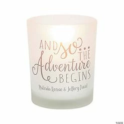 Brand new 🤩 Personalized Adventure Wedding Votive Candle Holders - 12 Pc. ✔️