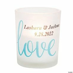 Budget 😀 Personalized Love Script Votive Candle Holders - 12 Pc. ✨