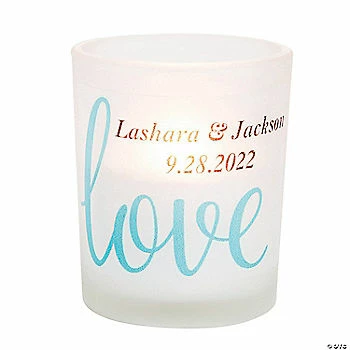 Budget ๐ Personalized Love Script Votive Candle Holders - 12 Pc. โจ 1 Budget ๐ Personalized Love Script Votive Candle Holders - 12 Pc. โจ