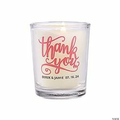 Budget 🛒 Personalized Thank You Votive Candle Holders - 12 Pc. 🧨