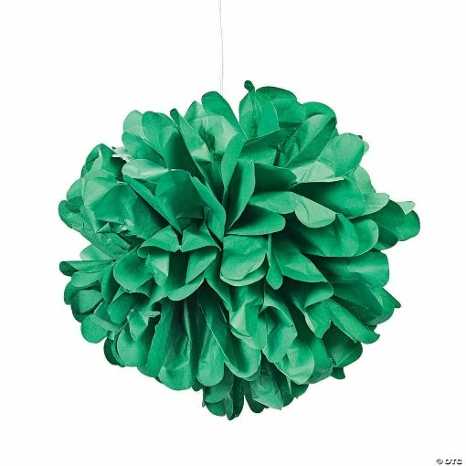 Hot Sale 🔥 Hanging Tissue Paper Pom-Pom Decorations - 6 Pc. 🎉 -Candles & Votives Sales 15 green hanging tissue paper pom pom decorations 6 pc 13700811