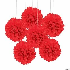 Best Pirce 💯 Hanging Tissue Paper Pom-Pom Decorations - 6 Pc. 👏