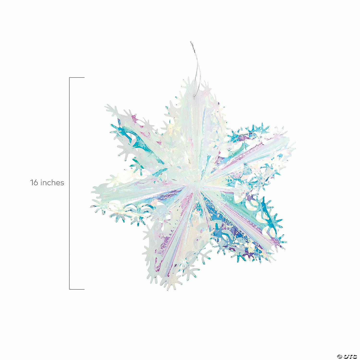 Best Sale π 16" Iridescent Snowflake Star Ceiling Decorations - 3 Pc. π 2 Best Sale π 16" Iridescent Snowflake Star Ceiling Decorations - 3 Pc. π - Image 2