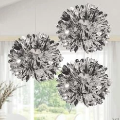 Best Sale 🔥 16" Metallic Silver Fluff Balls - 3 Pc. 🔥 -Candles & Votives Sales 16 metallic silver fluff balls 3 pc 13902550 a02