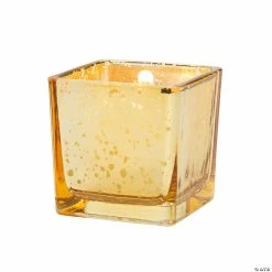 Brand new 🔥 2" Gold-Flecked Square Votive Candle Holders - 12 Pc. 💯