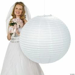 Buy 👍 30" Jumbo White Hanging Party Lantern - 1 Pc. 🛒