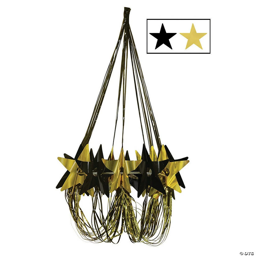 Buy π 35" Black & Gold Star Chandelier Decoration π― 1 Buy π 35" Black & Gold Star Chandelier Decoration π―