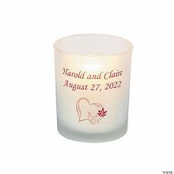 New 👏 Personalized Fall Wedding Votive Candle Holders - 12 Pc. ✔️