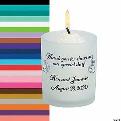 New 😍 Personalized Share Our Day Wedding Votive Candle Holders - 12 Pc. 👍