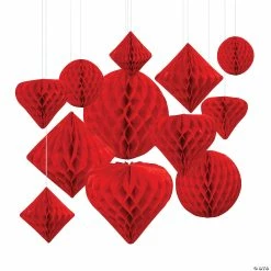 Promo 🎁 Hanging Paper Honeycomb Decoration Assortment - 12 Pc. 👍