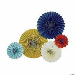 Wholesale ๐ 6" - 14" Marrakesh Hanging Paper Fans - 5 Pc. ๐