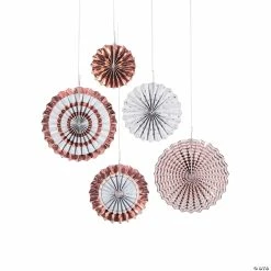 Best reviews of ⌛ 6" - 19" Rose Gold Foil Hanging Fans - 5 Pc. 🔥
