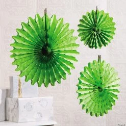Hot Sale 🔥 Hanging Tissue Paper Fans - 12 Pc. 😉 -Candles & Votives Sales 8 10 lime green hanging tissue paper fans 12 pc 3 4220 a02