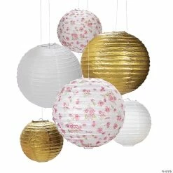 Best Pirce 🔔 8" - 12" Butterfly Floral Hanging Paper Lanterns - 6 Pc. 🎉