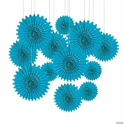 Wholesale 😉 Hanging Tissue Paper Fans - 12 Pc. 🌟