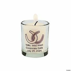 Best Sale 🔔 Personalized Rustic Western Wedding Votive Candle Holders - 12 Pc. ✨