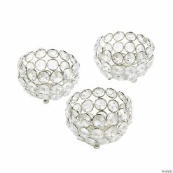 Budget ๐ Acrylic Crystal Bead Votive Candle Holders - 3 Pc. ๐