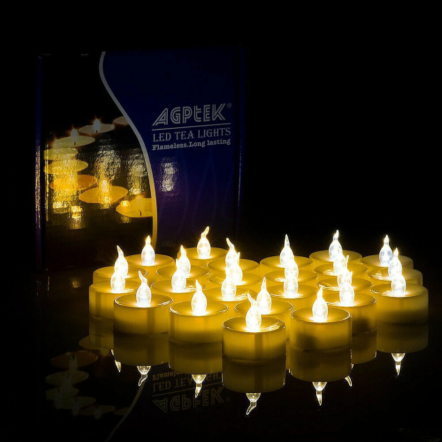 Promo ๐ AGPtek 100pcs Yellow Flickering LED Candles Tea Lights ๐ 2 Promo ๐ AGPtek 100pcs Yellow Flickering LED Candles Tea Lights ๐ - Image 2