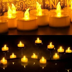Promo 🔔 AGPtek 100pcs Yellow Flickering LED Candles Tea Lights 🎉