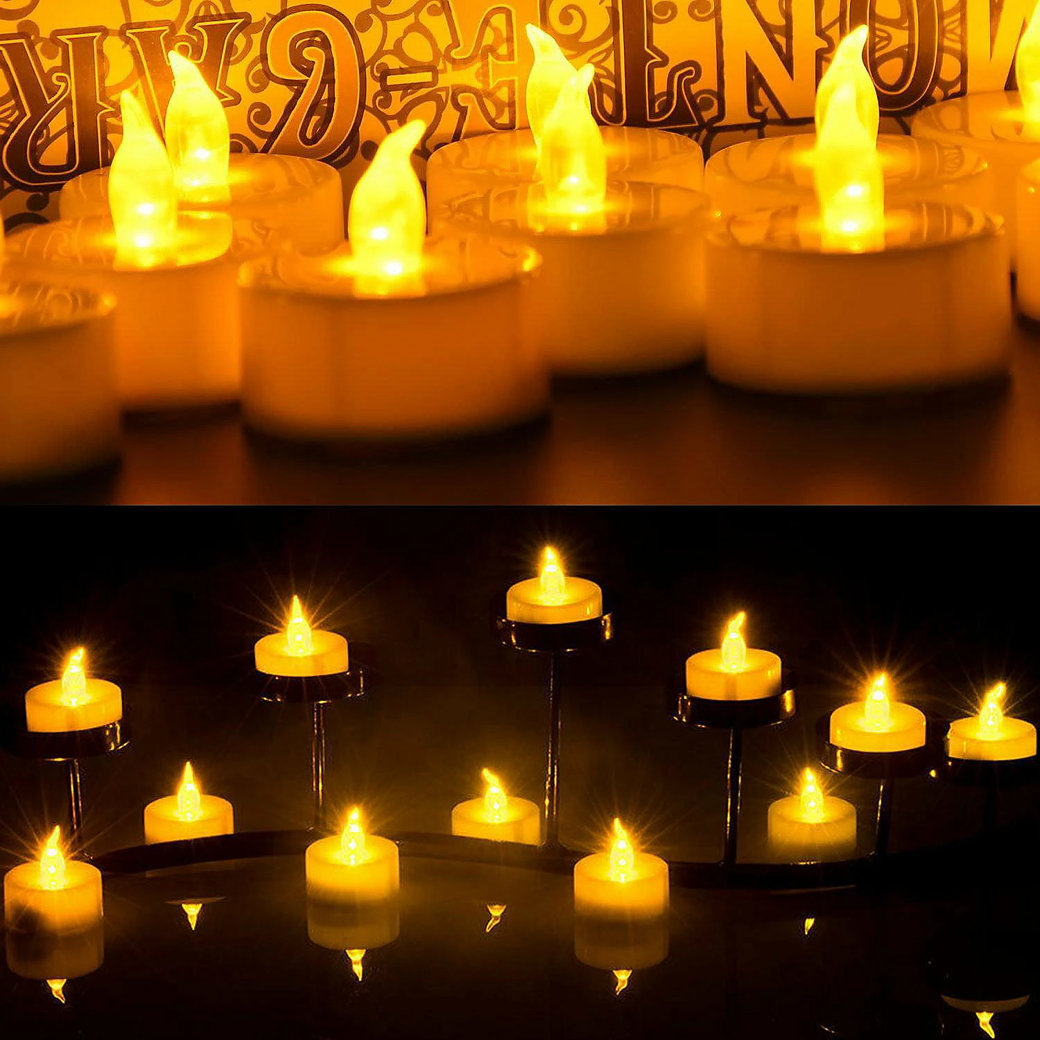 Promo ๐ AGPtek 100pcs Yellow Flickering LED Candles Tea Lights ๐ 1 Promo ๐ AGPtek 100pcs Yellow Flickering LED Candles Tea Lights ๐