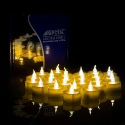Wholesale โญ AGPtek 24pcs Yellow LED Tea Lights Candles with Timer Flameless Flicker โ๏ธ
