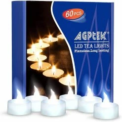 Budget 😀 AGPtek 60pcs Cool White Flameless LED Candles Tea Lights 🎁
