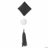 Outlet 🥰 Black & White Hanging Honeycomb Tissue Paper Diamonds with Tassels - 3 Pc. 😀