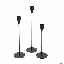 New π Black Candle Holder Set - 3 Pc. β