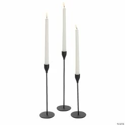 New 🎁 Black Holders with Taper Candles Kit - 24 Pc. 🥰