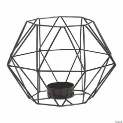 Best Pirce 💯 Black Wide Geometric Tea Light Holder 🔔