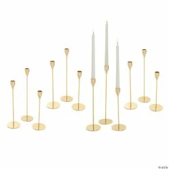 Best Pirce 😉 Bulk Gold Candle Holder Set - 12 Ct. 🌟