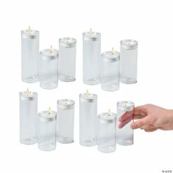 Promo 🔔 Bulk Mini Cylinder Tea Light Candle Holders - 12 Pc. 🔔