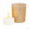 Best Pirce 😀 Champagne Glitter Glass Votive Candle Holders with Battery-Operated Tea Light Candles - 24 Pc. 😉