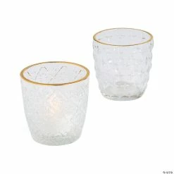 Outlet π Clear Gold Trim Votive Holders - 6 Pc. π―
