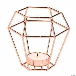 Discount 👍 Copper Geometric Tea Light Holders - 3 Pc. ⌛