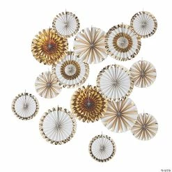 Wholesale ๐ฅ Ginger Ray Gold & White Fan Assortment - 15 Pc. ๐