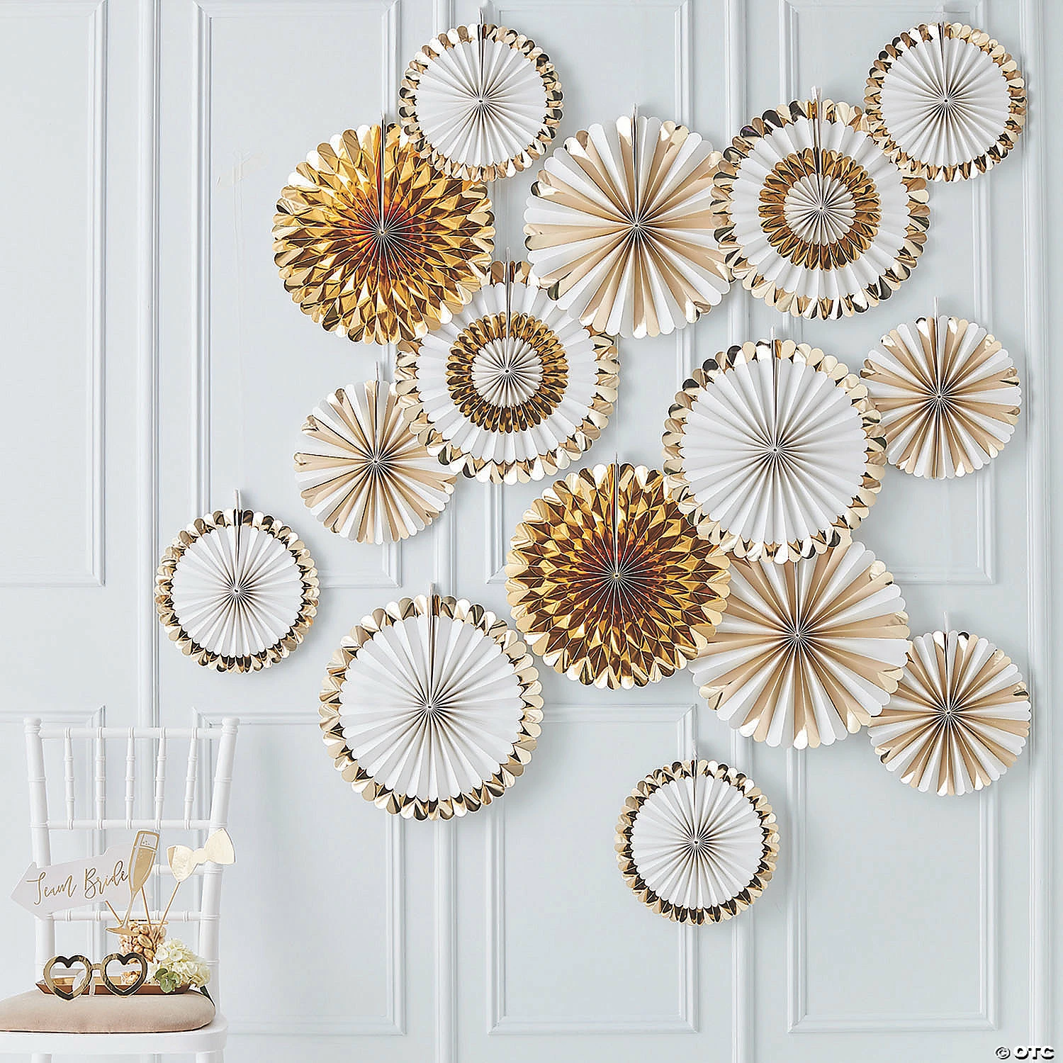 Wholesale π₯ Ginger Ray Gold & White Fan Assortment - 15 Pc. π 2 Wholesale π₯ Ginger Ray Gold & White Fan Assortment - 15 Pc. π - Image 2